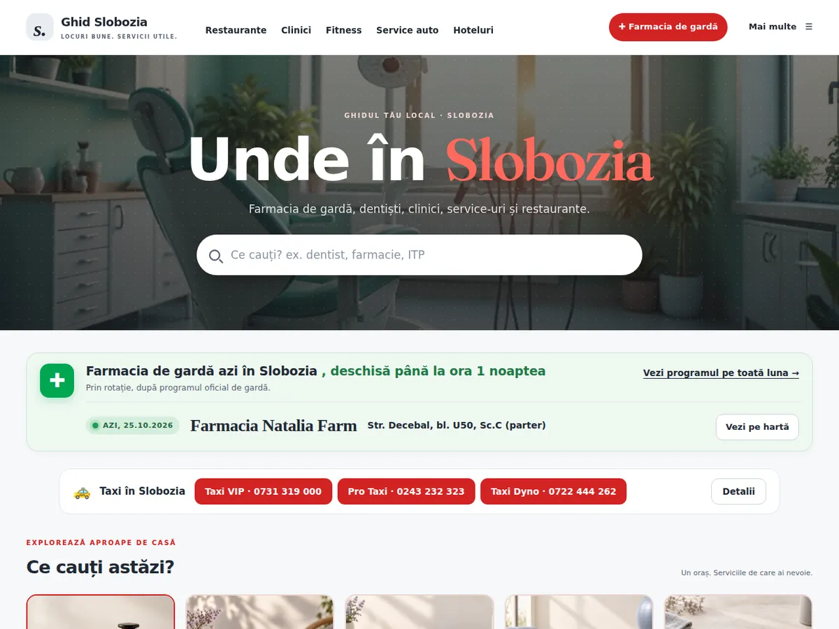 Captură din Ghid Slobozia